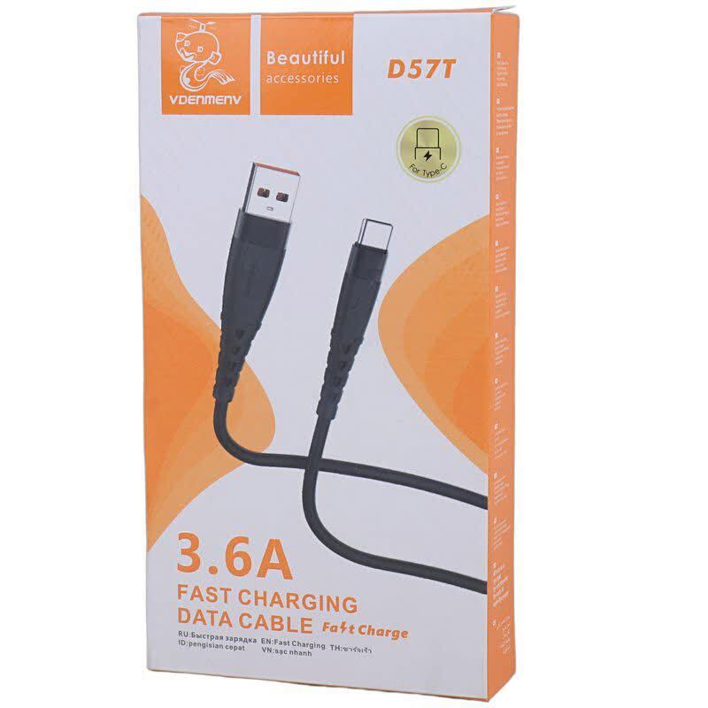 کابل تایپ سی فست شارژ 3.6 آمپر دنمن D57T طول 1 متر