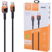 کابل تایپ سی فست شارژ 3.6 آمپر دنمن D40T طول 1 متر
