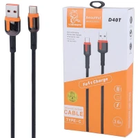 کابل تایپ سی فست شارژ 3.6 آمپر دنمن D40T طول 1 متر