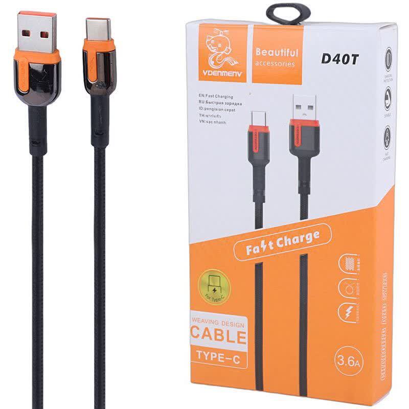 کابل تایپ سی فست شارژ 3.6 آمپر دنمن D40T طول 1 متر