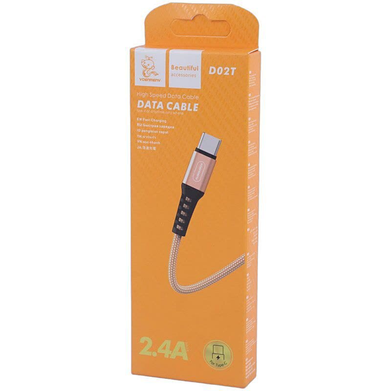 کابل تایپ سی فست شارژ 2.4 آمپر دنمن D02T طول 1 متر