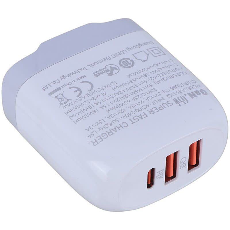 شارژر دیواری 65 وات الدینیو A3511Q QC3.0 PD 3.25A + کابل تایپ سی