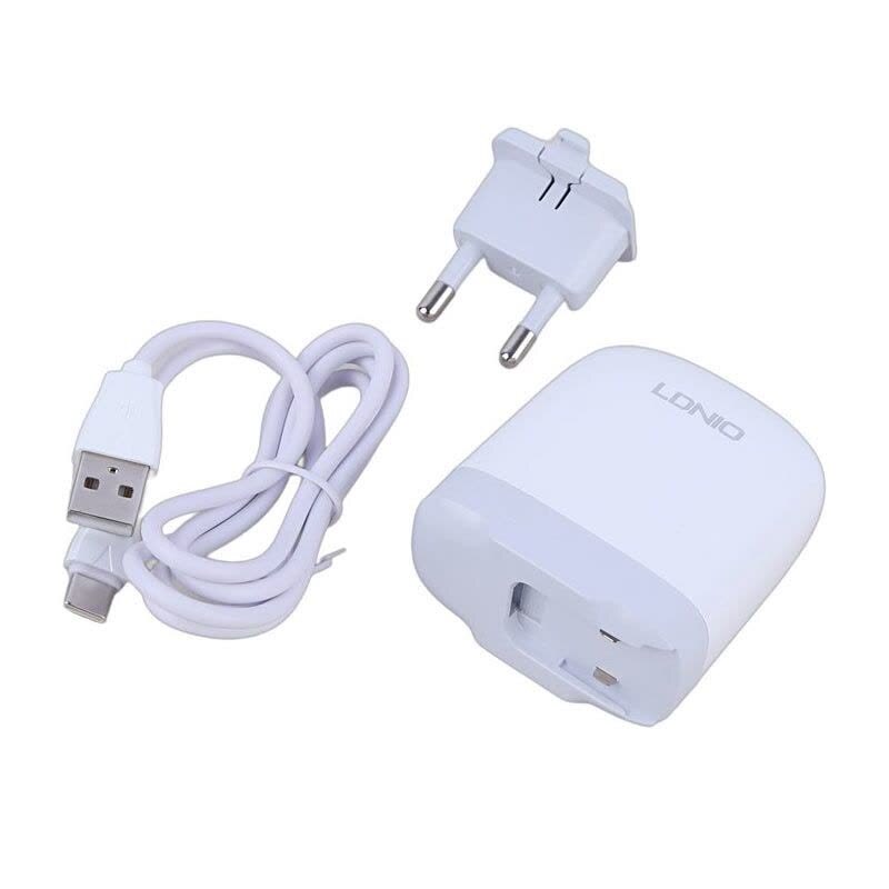 شارژر دیواری 65 وات الدینیو A3511Q QC3.0 PD 3.25A + کابل تایپ سی