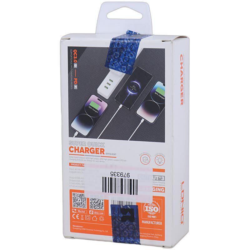 شارژر دیواری 65 وات الدینیو A3511Q QC3.0 PD 3.25A + کابل تایپ سی