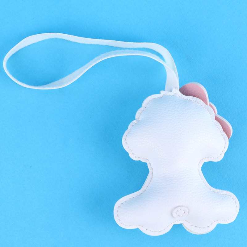 آویز کیف چرمی طرح سگ سفید