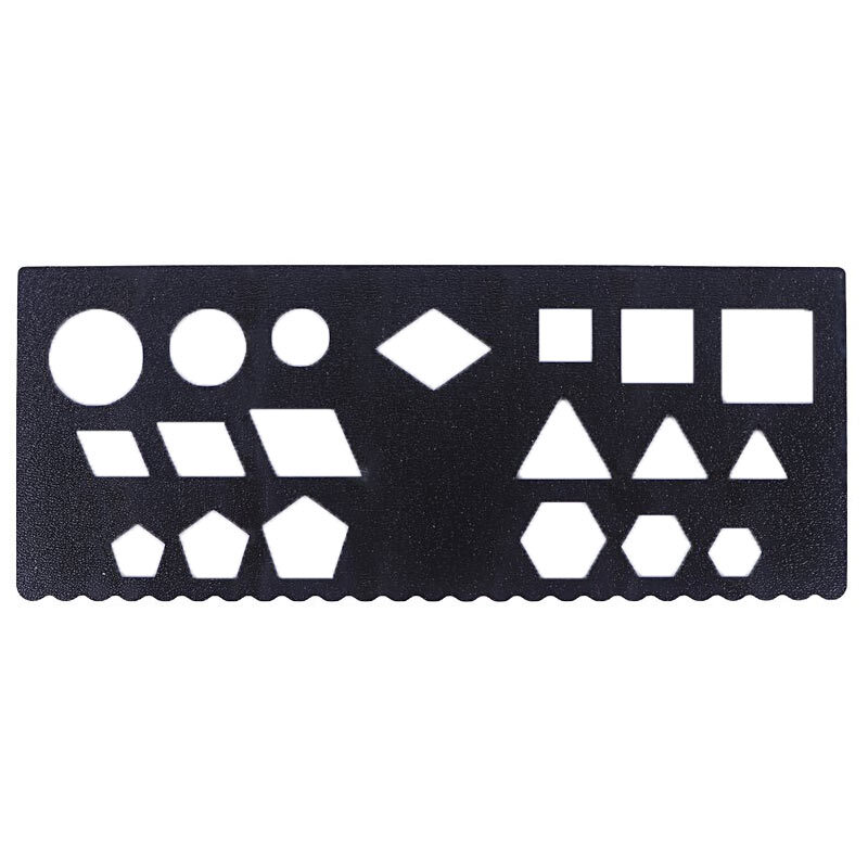 خط کش شابلون دار چوبی پارسام Parsam 19cm بسته 18 عددی