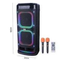 اسپیکر چمدانی بلوتوثی برودو BTS-2121 + میکروفون و ریموت کنترل