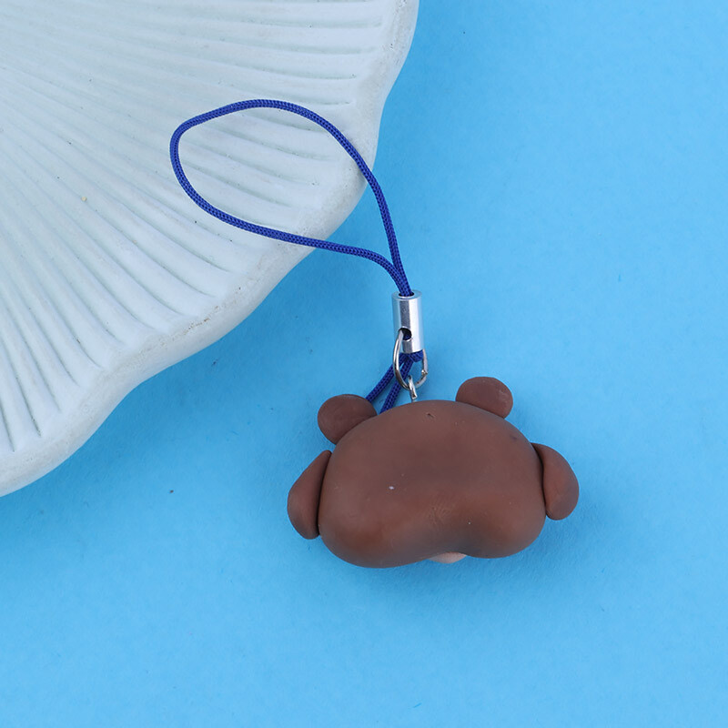 آویز فلش و موبایل طرح خرس قهوه ای خمیری