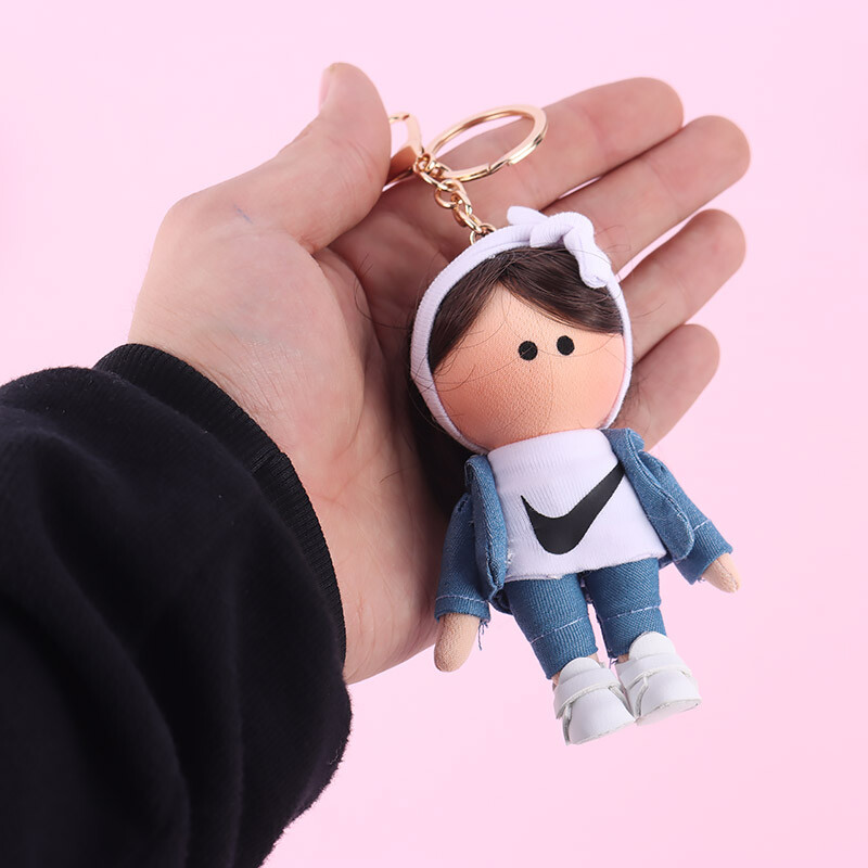 جاسوییچی عروسکی دست ساز رها لباس آبی سفید کد 6