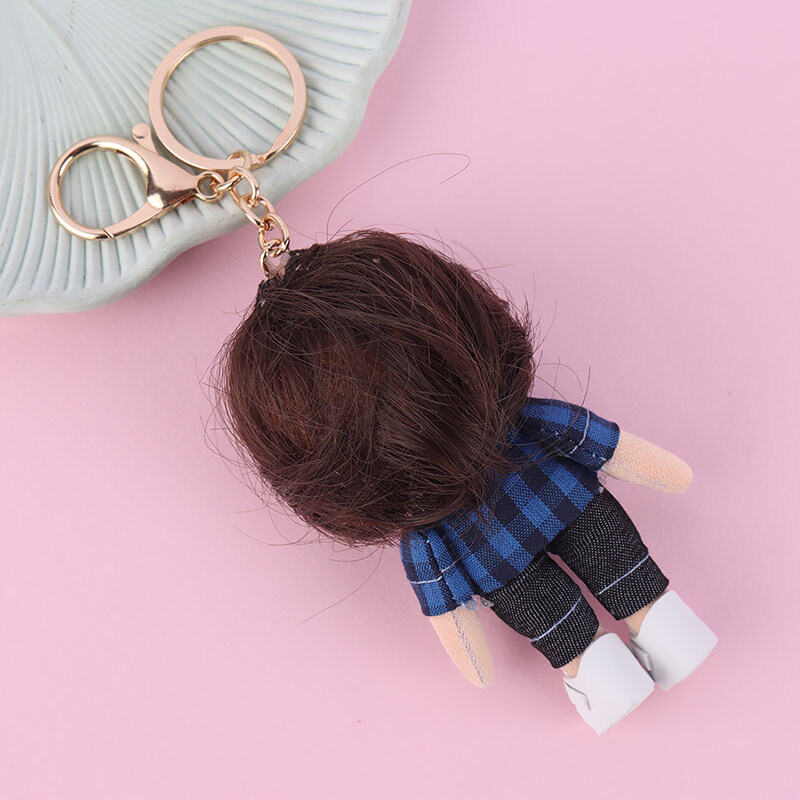 جاسوییچی عروسکی دست ساز رهام لباس چهارخونه آبی مشکی