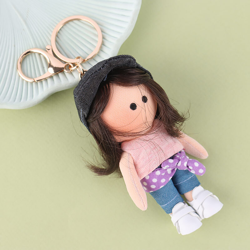 جاسوییچی عروسکی دست ساز رها لباس صورتی آبی