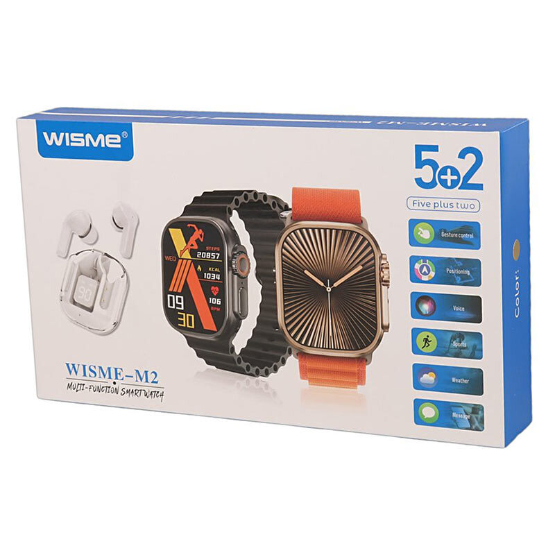 پکیج ساعت هوشمند و هندزفری بلوتوثی ویسمی WISME-M2