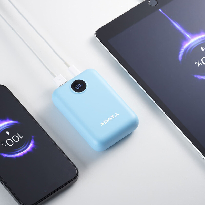 پاور بانک فست شارژ ای دیتا C100 Digital Display QC3.0 PD 20W ظرفیت 10000 میلی آمپر ساعت