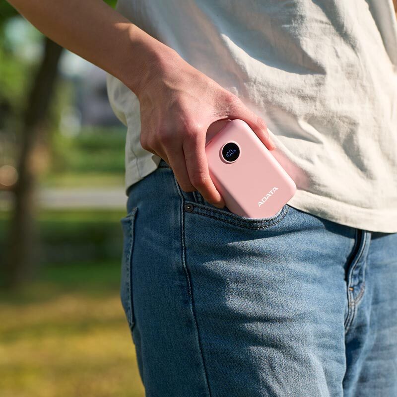 پاور بانک فست شارژ ای دیتا C100 Digital Display QC3.0 PD 20W ظرفیت 10000 میلی آمپر ساعت