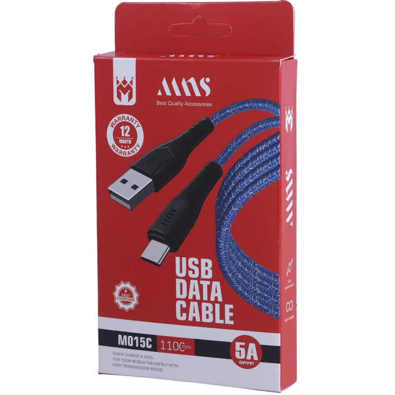 کابل تایپ سی فست شارژ 5 آمپر ام ان اس M015C طول 1.1 متر