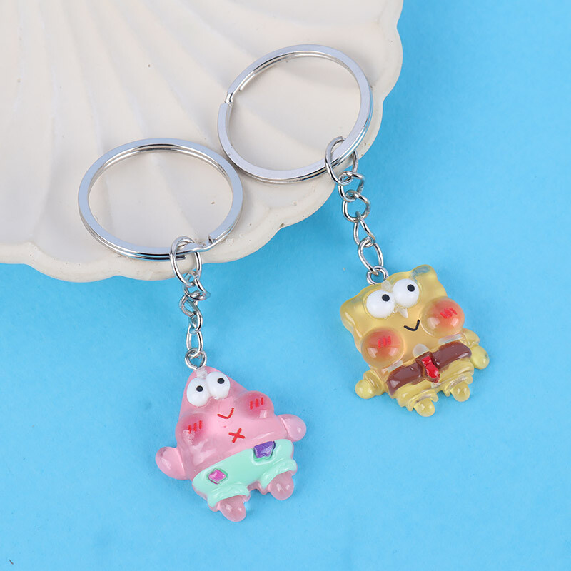 جاکلیدی سرامیکی باب اسفنجی و پاتریک شفاف شب تاب