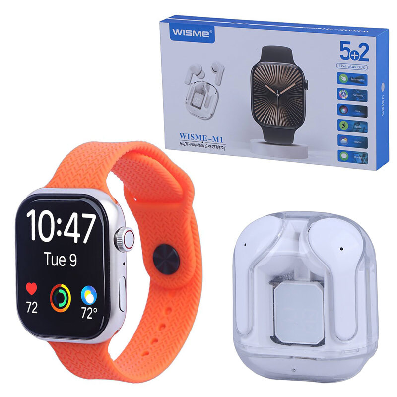 پکیج ساعت هوشمند و هندزفری بلوتوثی ویسمی WISME-M1
