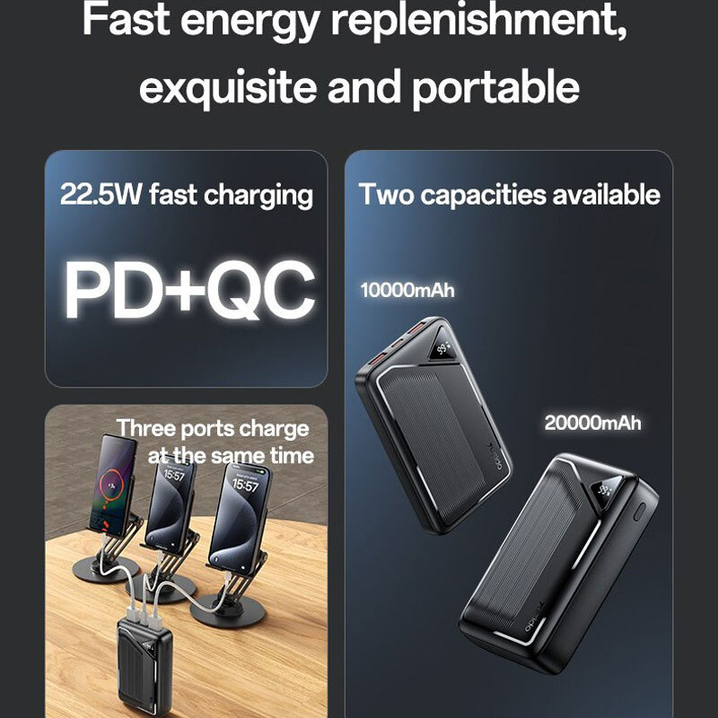 پاور بانک فست شارژ یسیدو YP83 PD 22.5W ظرفیت 20000 میلی آمپر ساعت