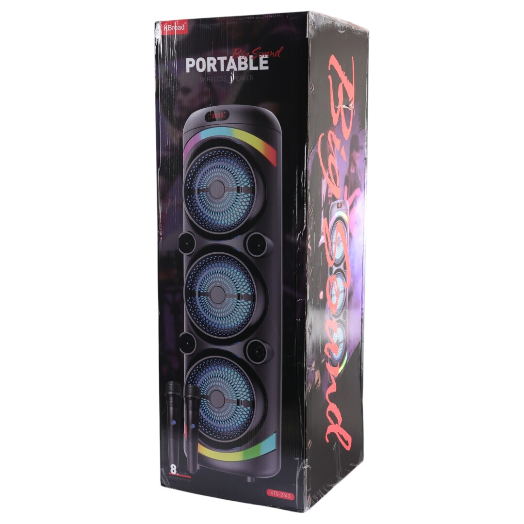 اسپیکر چمدانی بلوتوثی کی برود KTS-2143 + میکروفون