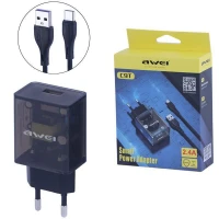 شارژر دیواری 12 وات اوی C9T 2.4A + کابل تایپ سی