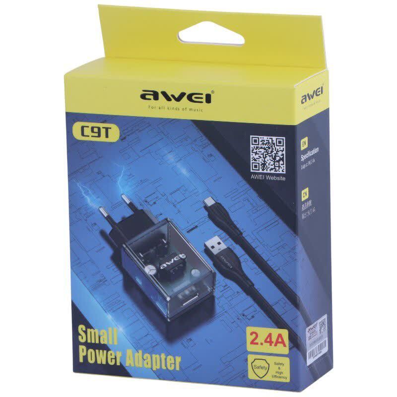 شارژر دیواری 12 وات اوی C9T 2.4A + کابل تایپ سی