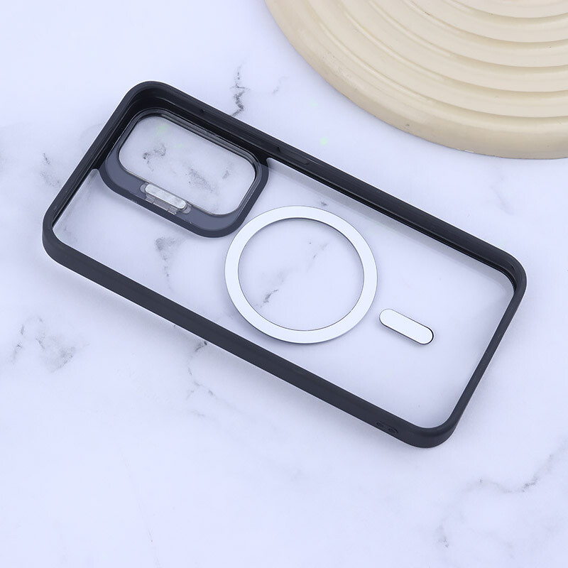 قاب PC مگ سیف Bracket سامسونگ Galaxy S23 FE 5G استندشو با محافظ لنز رینگی