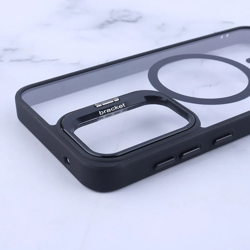 قاب PC مگ سیف Bracket سامسونگ Galaxy S23 FE 5G استندشو با محافظ لنز رینگی