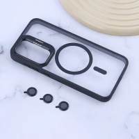 قاب PC مگ سیف Bracket سامسونگ Galaxy S23 FE 5G استندشو با محافظ لنز رینگی