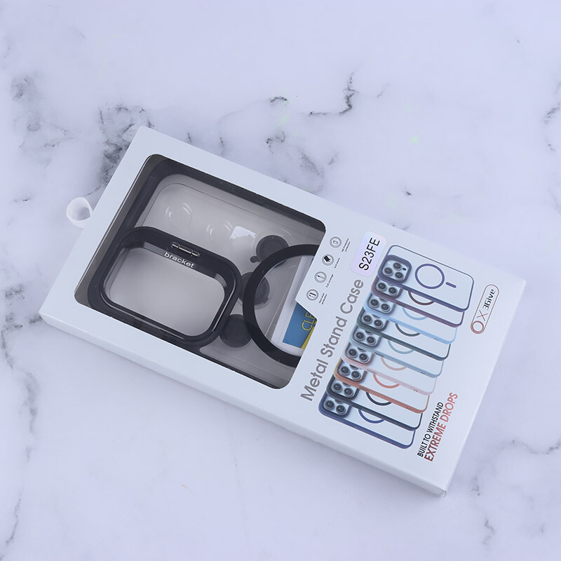 قاب PC مگ سیف Bracket سامسونگ Galaxy S23 FE 5G استندشو با محافظ لنز رینگی