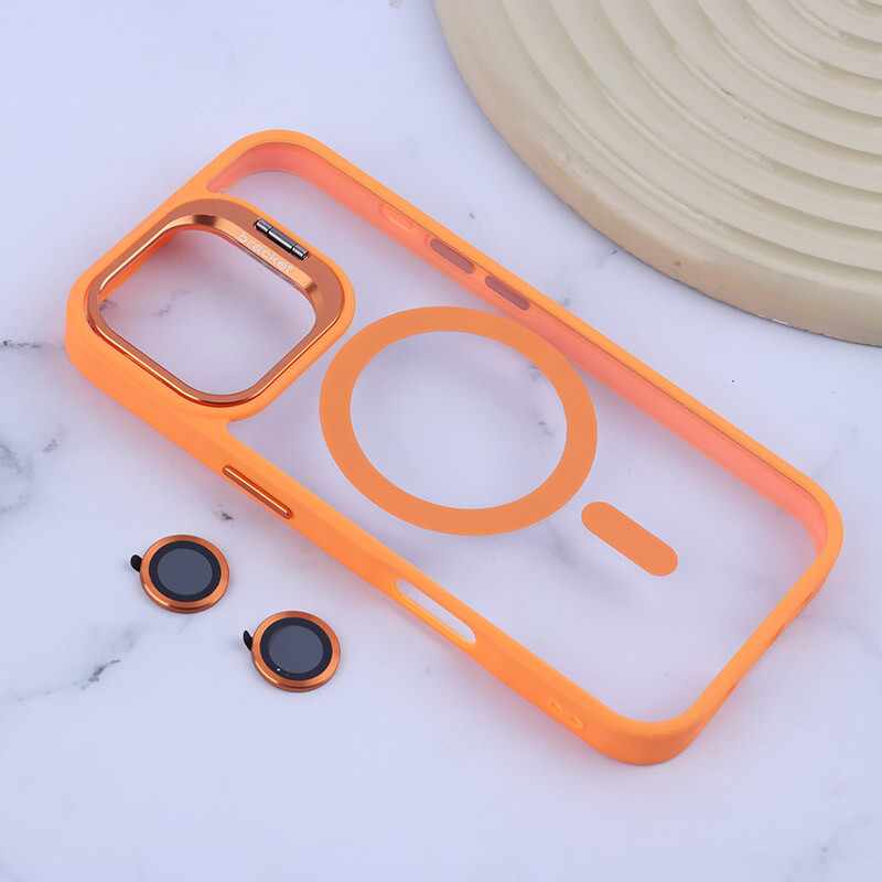 قاب PC مگ سیف Bracket آیفون iPhone 17 استندشو با محافظ لنز رینگی