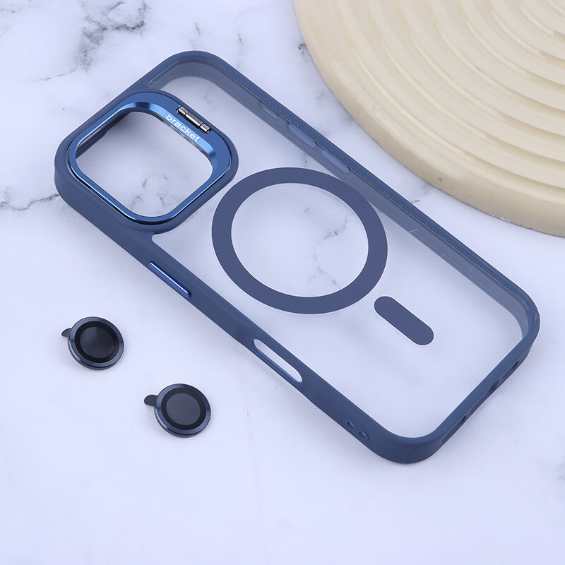 قاب PC مگ سیف Bracket آیفون iPhone 17 استندشو با محافظ لنز رینگی