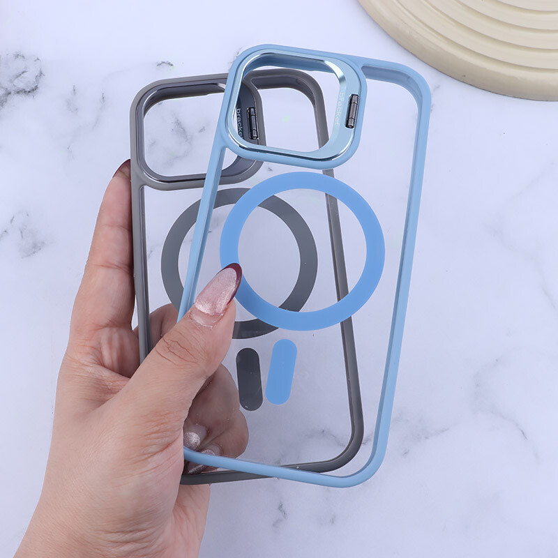 قاب PC مگ سیف Bracket آیفون iPhone 17 استندشو با محافظ لنز رینگی