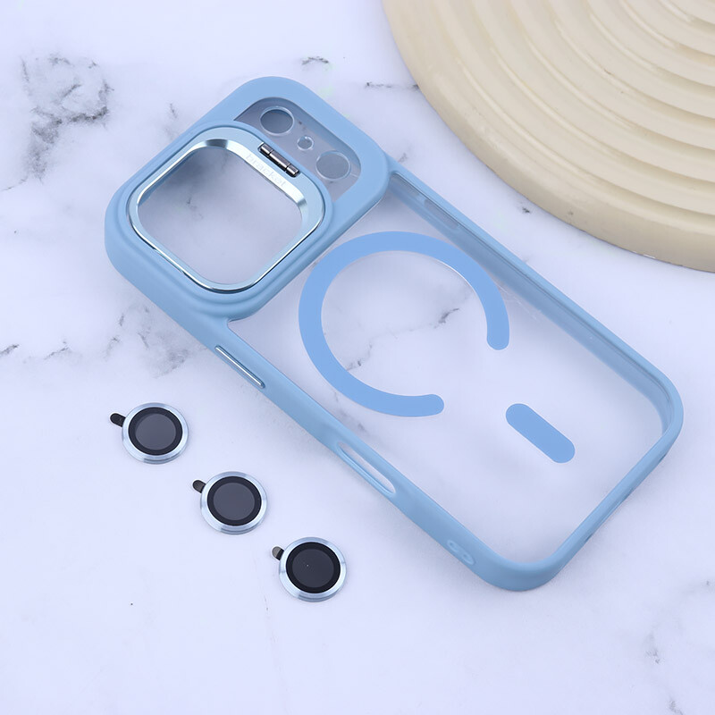 قاب PC مگ سیف Bracket آیفون iPhone 17 Pro استندشو با محافظ لنز رینگی