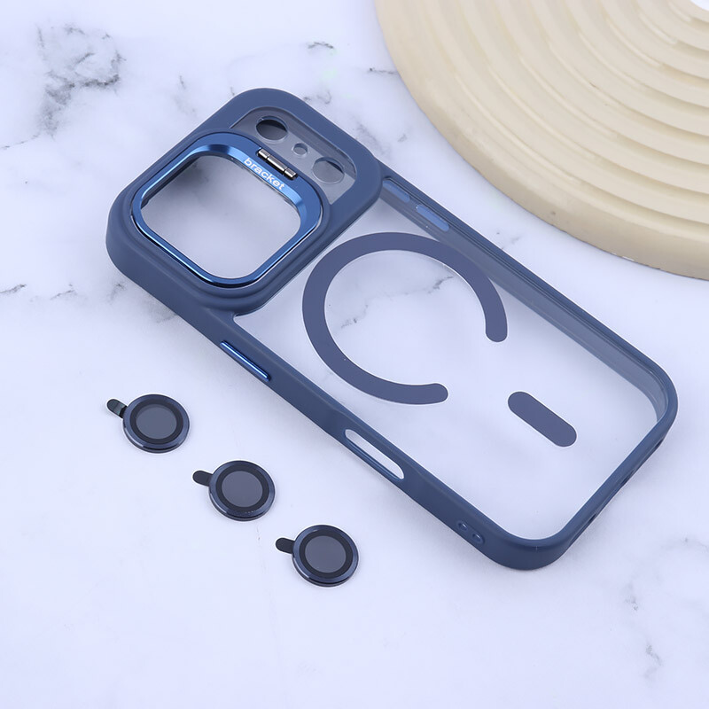 قاب PC مگ سیف Bracket آیفون iPhone 17 Pro استندشو با محافظ لنز رینگی