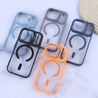 قاب PC مگ سیف Bracket آیفون iPhone 17 Pro استندشو با محافظ لنز رینگی