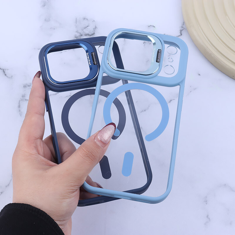 قاب PC مگ سیف Bracket آیفون iPhone 17 Pro استندشو با محافظ لنز رینگی