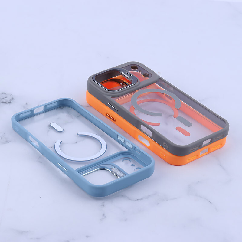 قاب PC مگ سیف Bracket آیفون iPhone 17 Pro Max استندشو با محافظ لنز رینگی