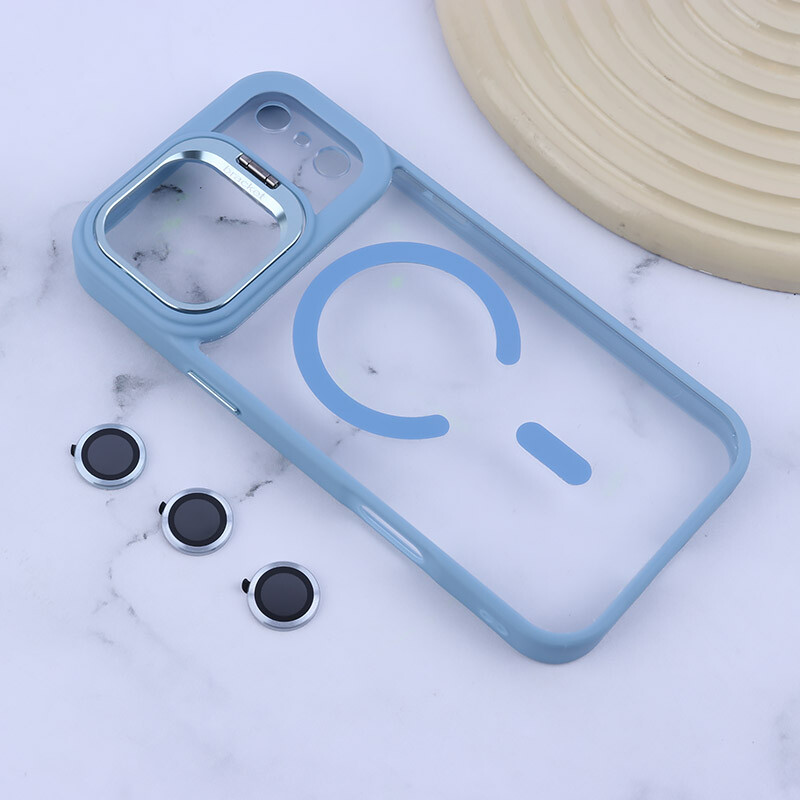قاب PC مگ سیف Bracket آیفون iPhone 17 Pro Max استندشو با محافظ لنز رینگی