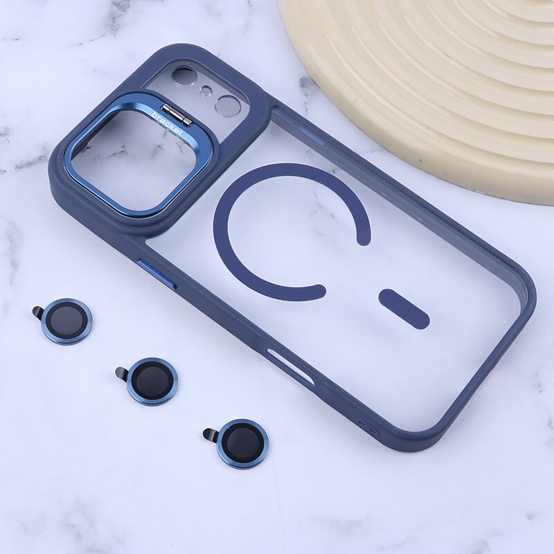 قاب PC مگ سیف Bracket آیفون iPhone 17 Pro Max استندشو با محافظ لنز رینگی
