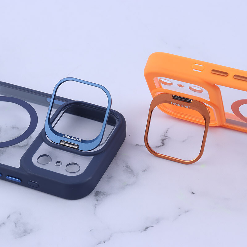 قاب PC مگ سیف Bracket آیفون iPhone 17 Pro Max استندشو با محافظ لنز رینگی