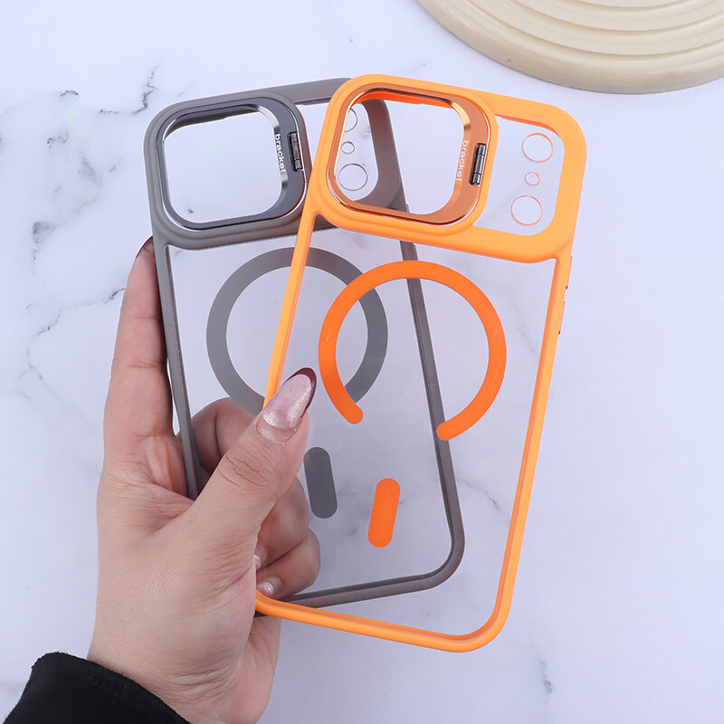 قاب PC مگ سیف Bracket آیفون iPhone 17 Pro Max استندشو با محافظ لنز رینگی