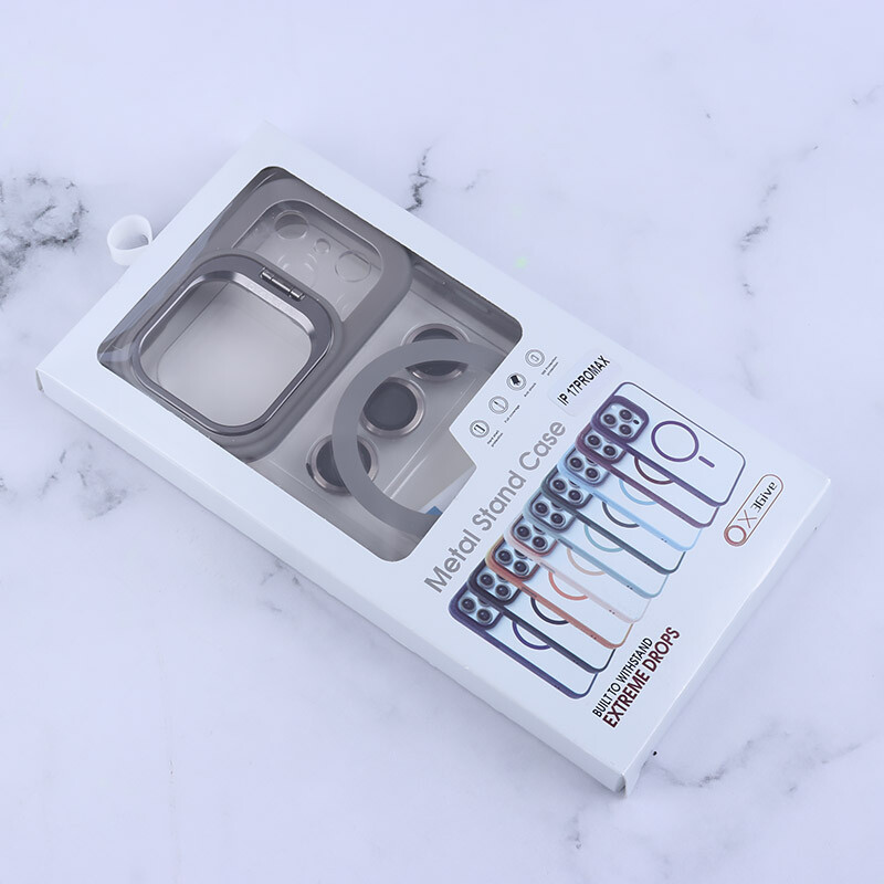 قاب PC مگ سیف Bracket آیفون iPhone 17 Pro Max استندشو با محافظ لنز رینگی