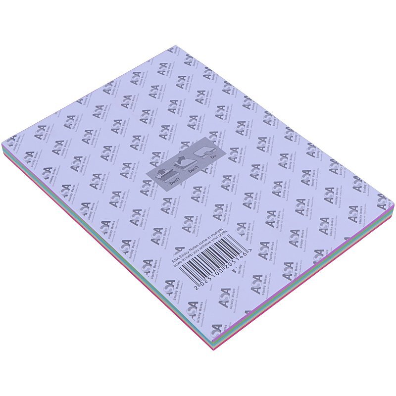 کاغذ یادداشت چسب دار رنگی ASA 14.5*20cm بسته 100 برگی