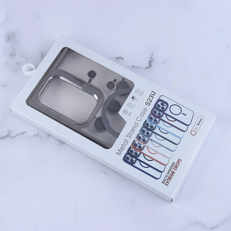 قاب PC مگ سیف Bracket سامسونگ Galaxy S23 Ultra استندشو با محافظ لنز رینگی