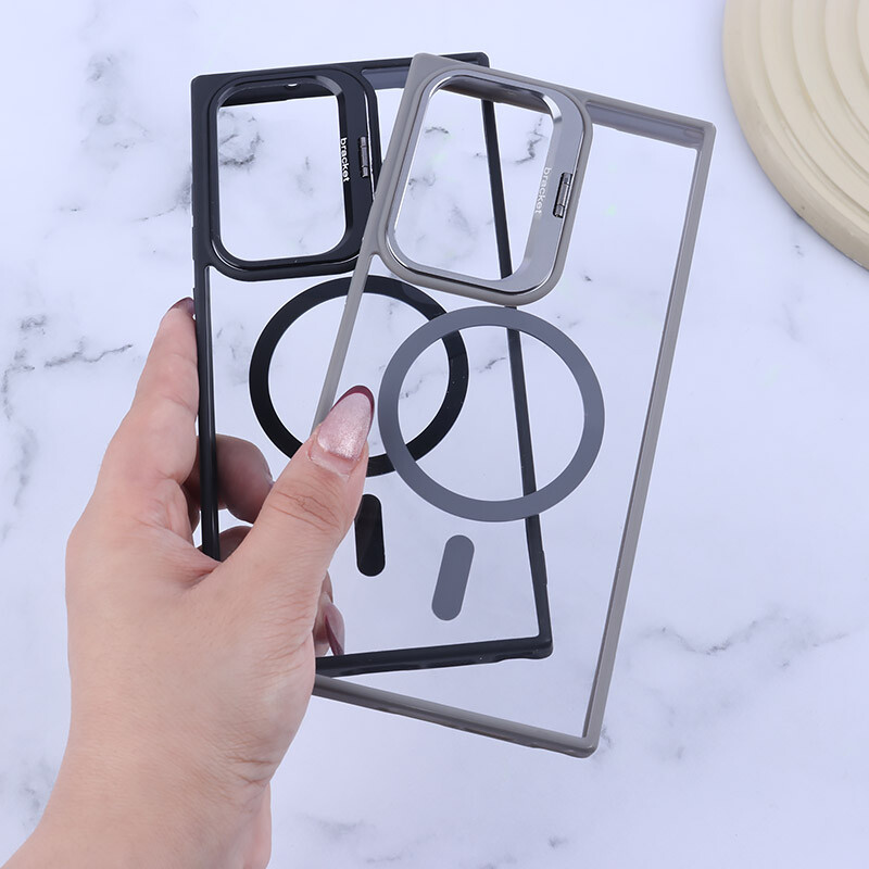 قاب PC مگ سیف Bracket سامسونگ Galaxy S23 Ultra استندشو با محافظ لنز رینگی