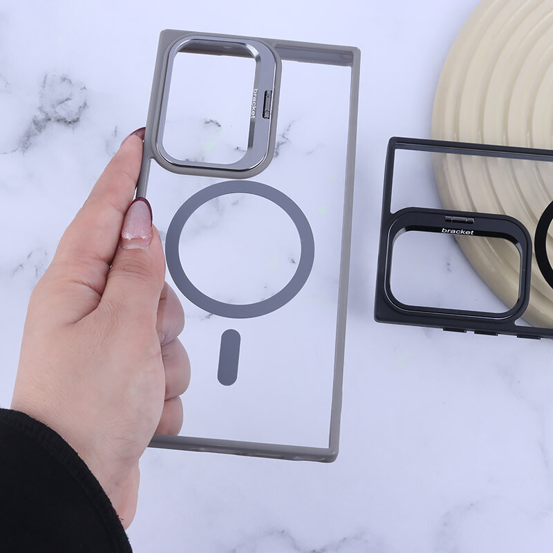 قاب PC مگ سیف Bracket سامسونگ Galaxy S23 Ultra استندشو با محافظ لنز رینگی