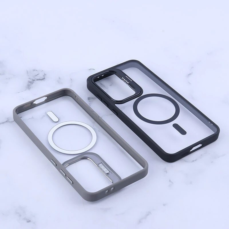 قاب PC مگ سیف Bracket سامسونگ Galaxy S24 FE استندشو با محافظ لنز رینگی