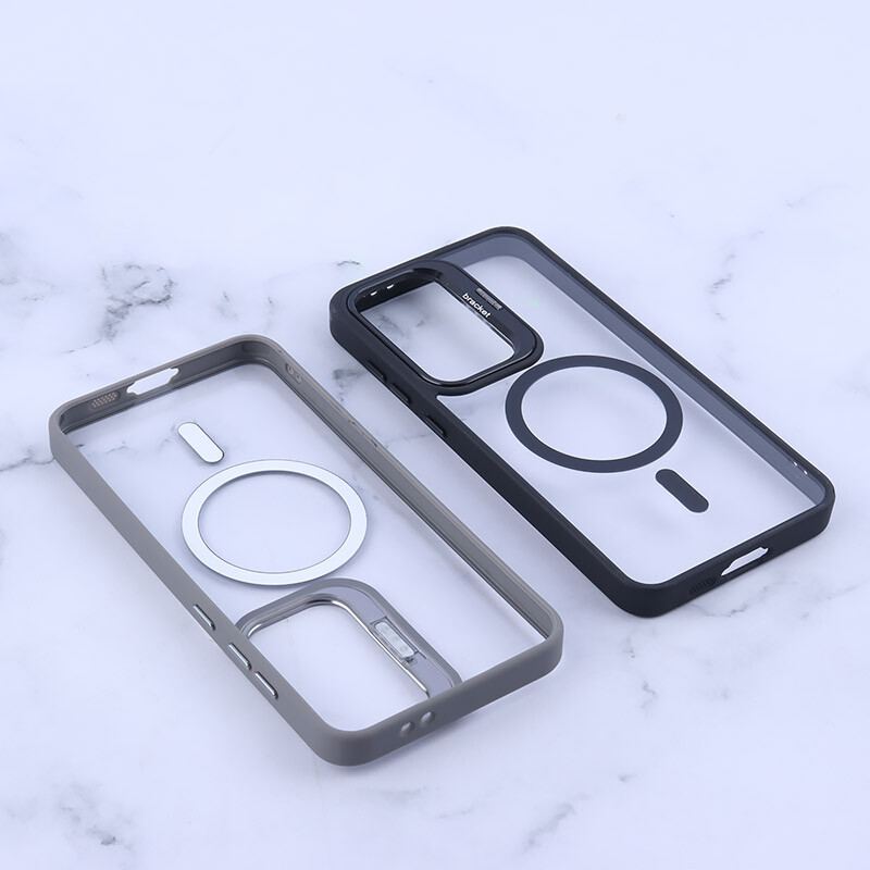 قاب PC مگ سیف Bracket سامسونگ Galaxy S24 FE استندشو با محافظ لنز رینگی