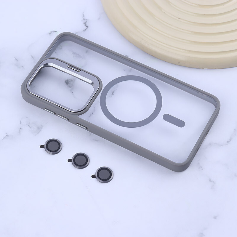 قاب PC مگ سیف Bracket سامسونگ Galaxy S24 FE استندشو با محافظ لنز رینگی