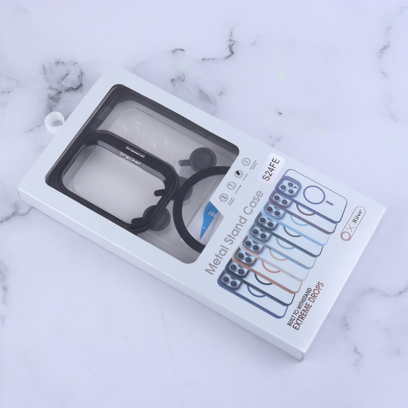 قاب PC مگ سیف Bracket سامسونگ Galaxy S24 FE استندشو با محافظ لنز رینگی